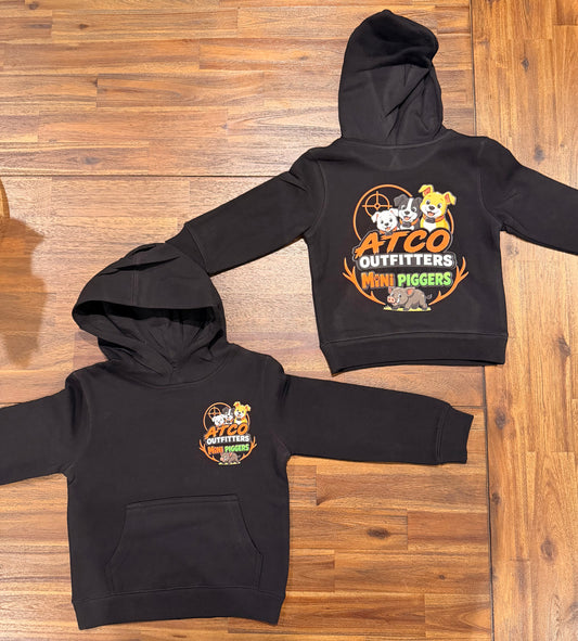 Kids mini piggers hoodie black