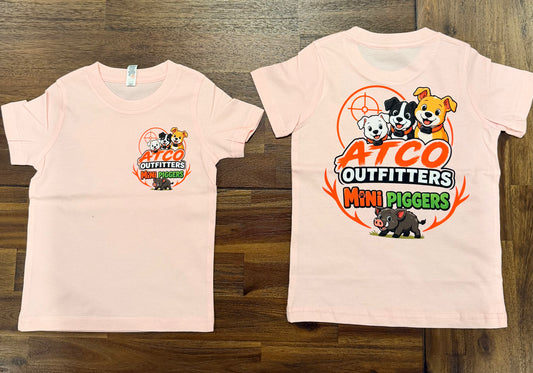 Kids mini piggers tee pink
