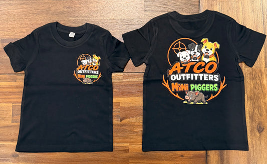 Kids mini piggers tee black