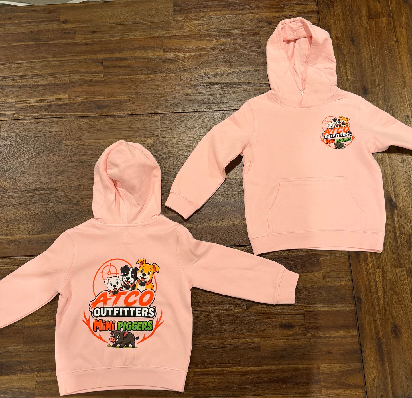 Kids mini piggers hoodie pink